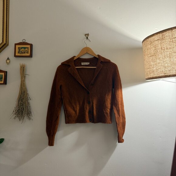 Everlane The Alpaca Collared Cardigan Brown Size XXS - Picture 4 of 6